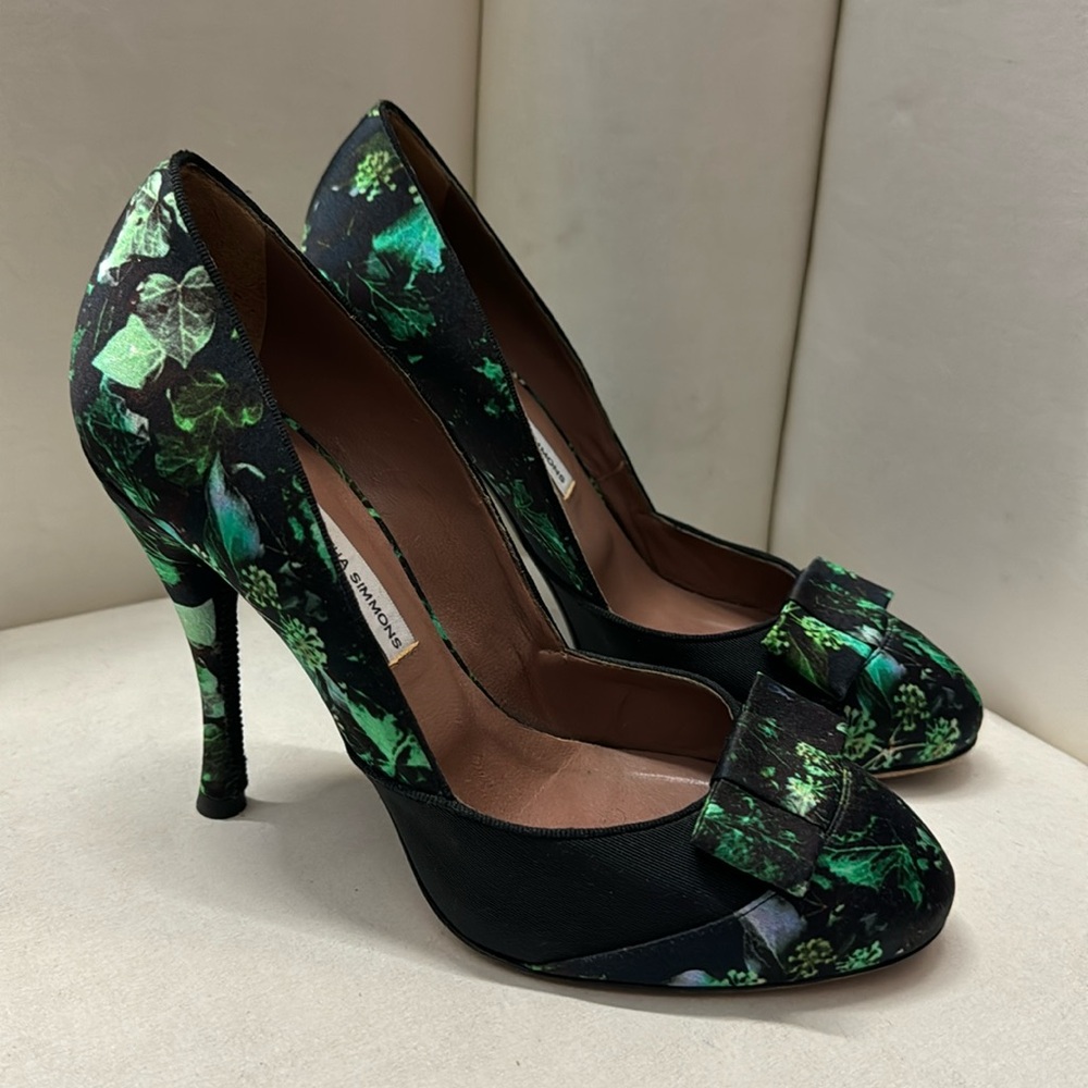 Tabitha Simmons Floral Silk Pumps